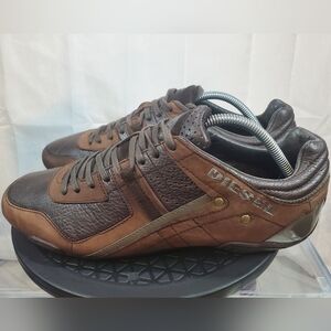 Diesel Korbin II Men's Vintage Y2K Coffee Bean Brown Leather Sneakers SIZE 10.5M